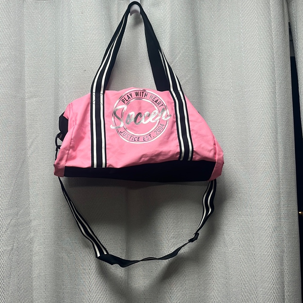 Justice Light Pink Soccer Duffel Bag